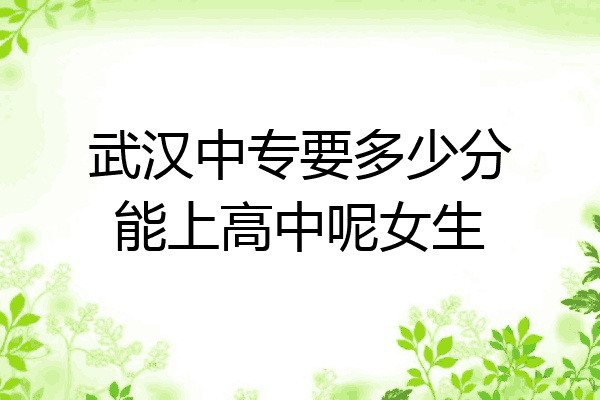 武汉中专要多少分能上高中呢女生