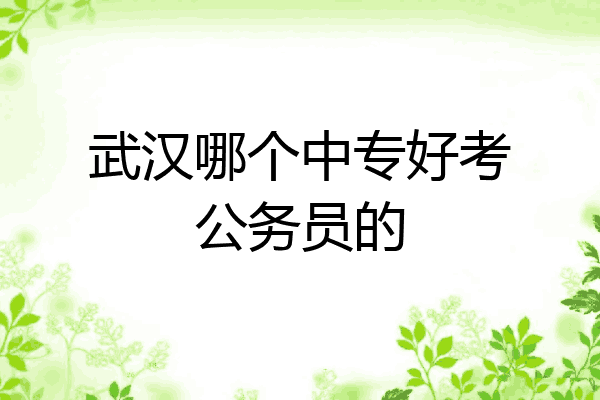 武汉哪个中专好考公务员的