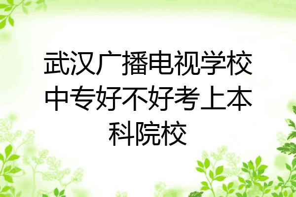 武汉广播电视学校中专好不好考上本科院校