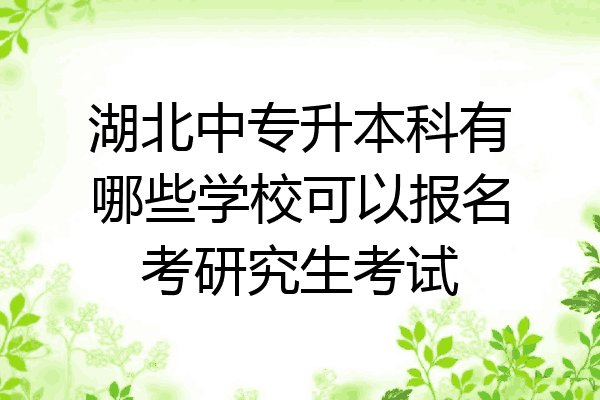 湖北中专升本科有哪些学校可以报名考研究生考试
