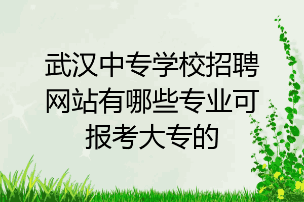 武汉中专学校招聘网站有哪些专业可报考大专的
