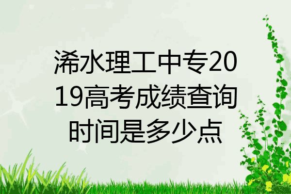 浠水理工中专2019高考成绩查询时间是多少点