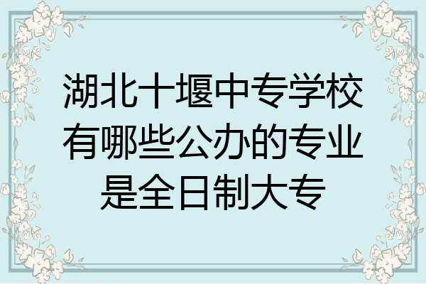湖北十堰中专学校有哪些公办的专业是全日制大专