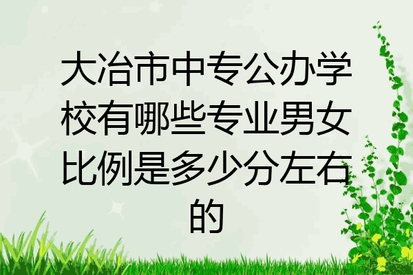大冶市中专公办学校有哪些专业男女比例是多少分左右的