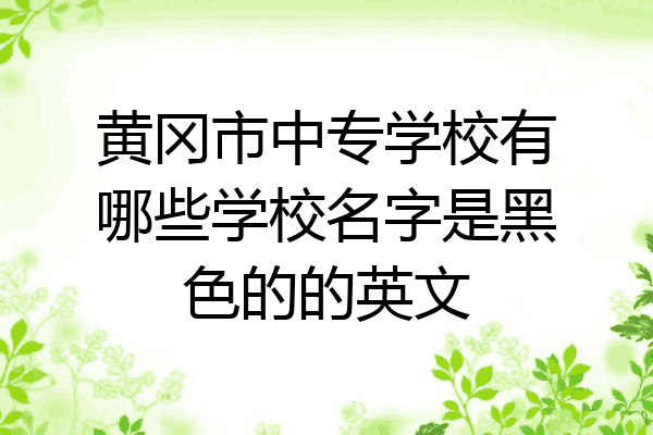 黄冈市中专学校有哪些学校名字是黑色的的英文