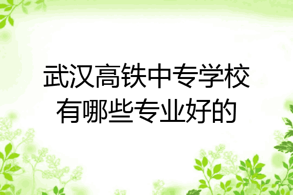 武汉高铁中专学校有哪些专业好的