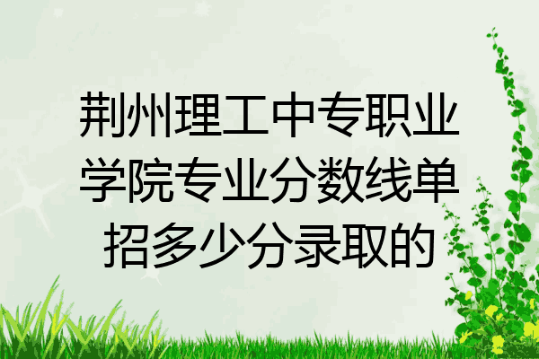 荆州理工中专职业学院专业分数线单招多少分录取的