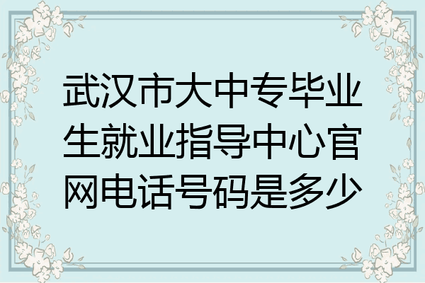 武汉市大中专毕业生就业指导中心官网电话号码是多少