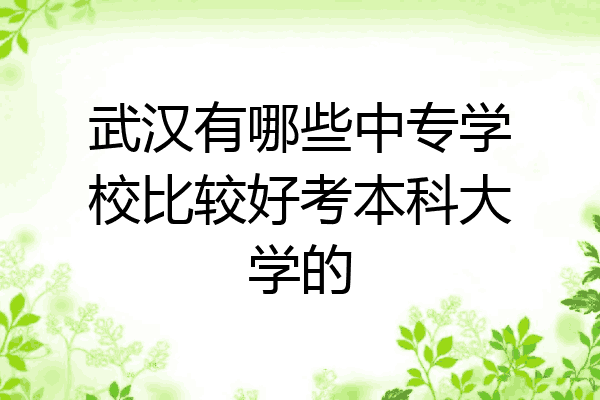 武汉有哪些中专学校比较好考本科大学的