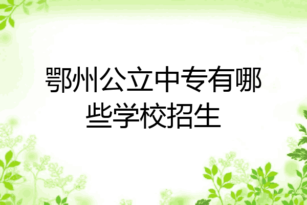 鄂州公立中专有哪些学校招生