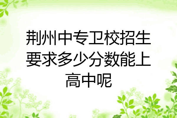 荆州中专卫校招生要求多少分数能上高中呢