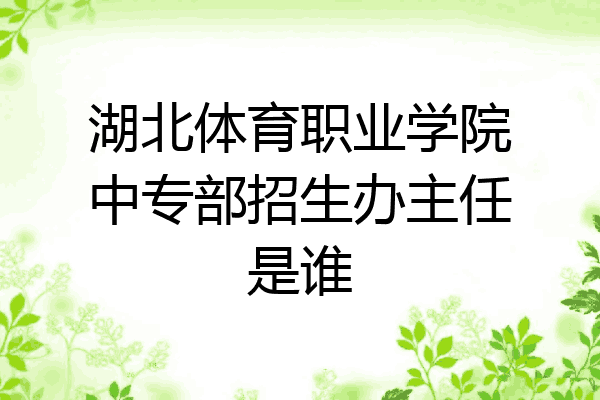 湖北体育职业学院中专部招生办主任是谁
