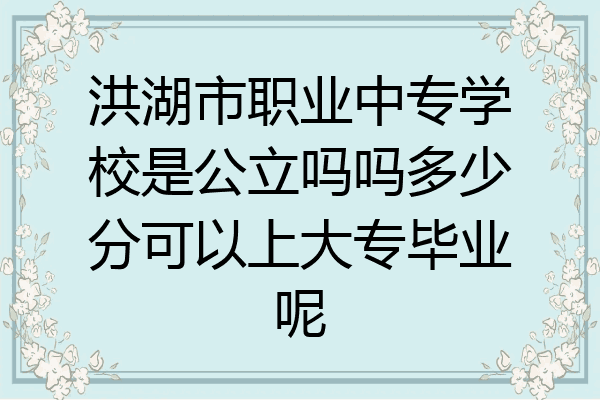 洪湖市职业中专学校是公立吗吗多少分可以上大专毕业呢