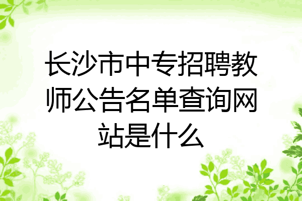 长沙市中专招聘教师公告名单查询网站是什么