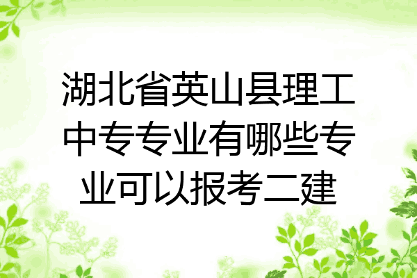 湖北省英山县理工中专专业有哪些专业可以报考二建