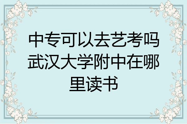 中专可以去艺考吗武汉大学附中在哪里读书