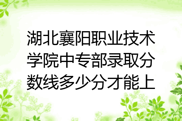 湖北襄阳职业技术学院中专部录取分数线多少分才能上