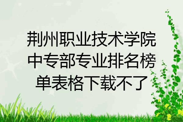 荆州职业技术学院中专部专业排名榜单表格下载不了