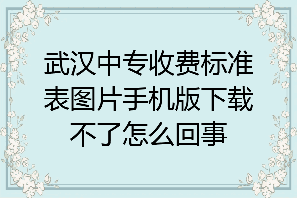 武汉中专收费标准表图片手机版下载不了怎么回事