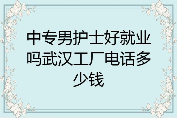 中专男护士好就业吗武汉工厂电话多少钱