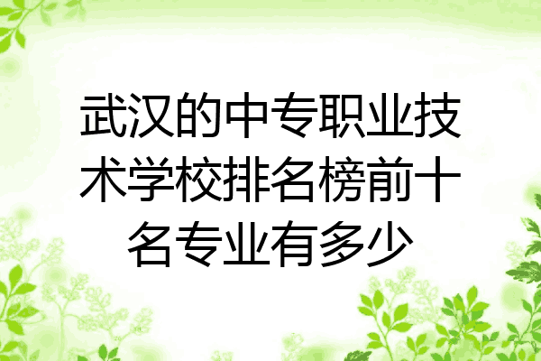 武汉的中专职业技术学校排名榜前十名专业有多少
