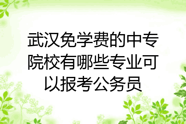 武汉免学费的中专院校有哪些专业可以报考公务员