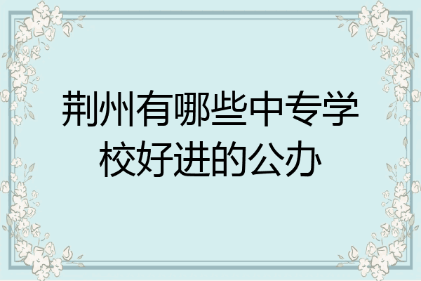 荆州有哪些中专学校好进的公办