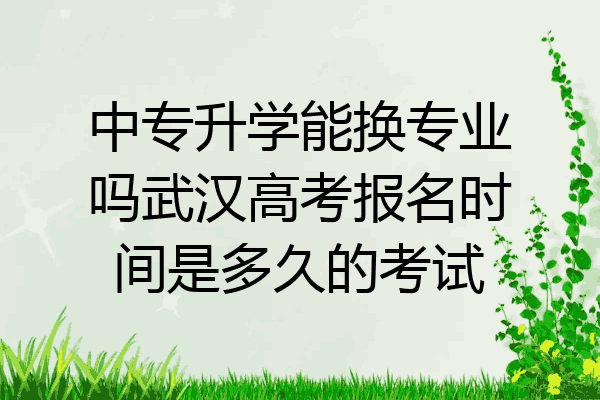 中专升学能换专业吗武汉高考报名时间是多久的考试