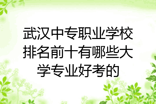 武汉中专职业学校排名前十有哪些大学专业好考的