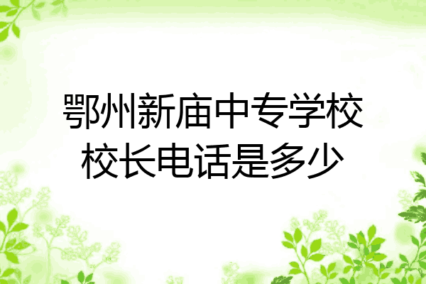 鄂州新庙中专学校校长电话是多少