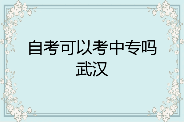 自考可以考中专吗武汉