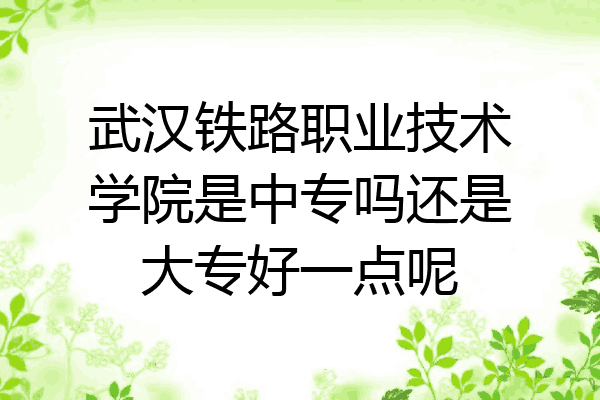 武汉铁路职业技术学院是中专吗还是大专好一点呢