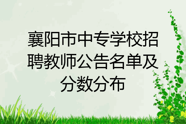 襄阳市中专学校招聘教师公告名单及分数分布