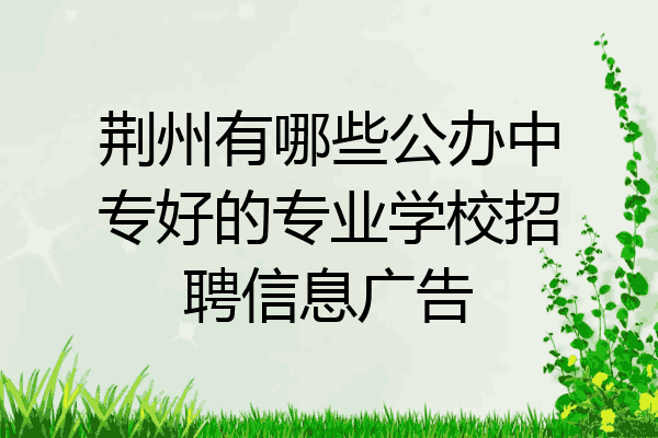 荆州有哪些公办中专好的专业学校招聘信息广告