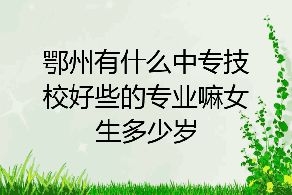 鄂州有什么中专技校好些的专业嘛女生多少岁