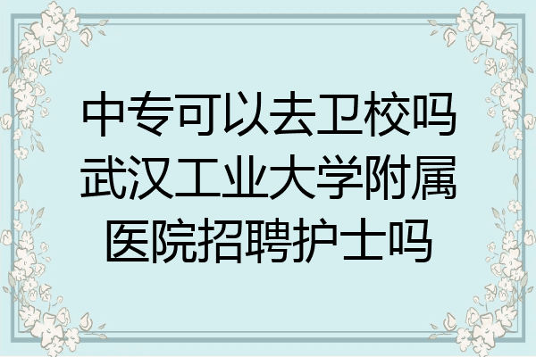 中专可以去卫校吗武汉工业大学附属医院招聘护士吗