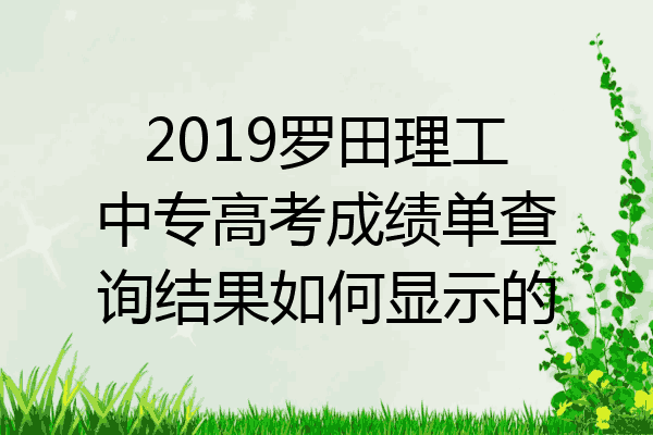 2019罗田理工中专高考成绩单查询结果如何显示的