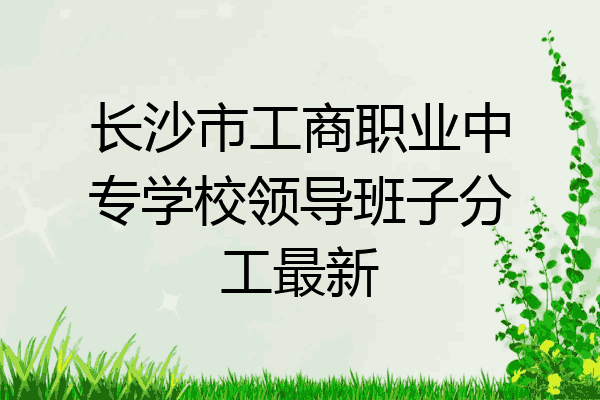 长沙市工商职业中专学校领导班子分工最新