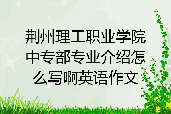 荆州理工职业学院中专部专业介绍怎么写啊英语作文