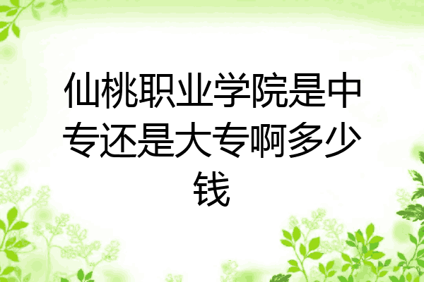 仙桃职业学院是中专还是大专啊多少钱