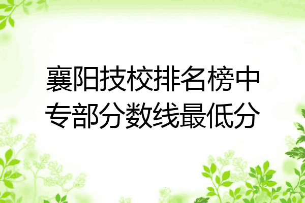 襄阳技校排名榜中专部分数线最低分