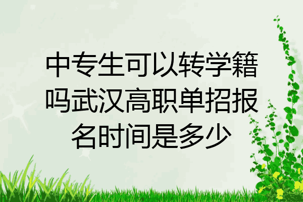 中专生可以转学籍吗武汉高职单招报名时间是多少