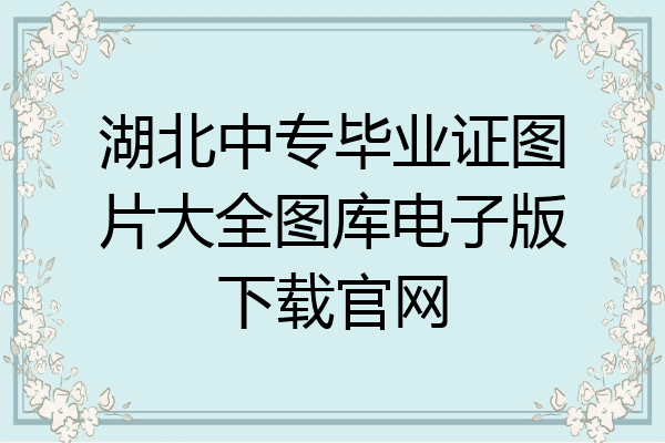 湖北中专毕业证图片大全图库电子版下载官网