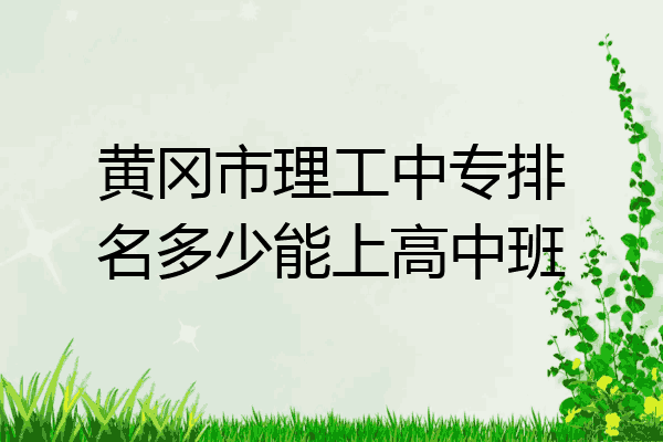 黄冈市理工中专排名多少能上高中班