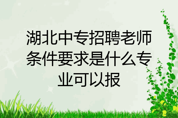 湖北中专招聘老师条件要求是什么专业可以报