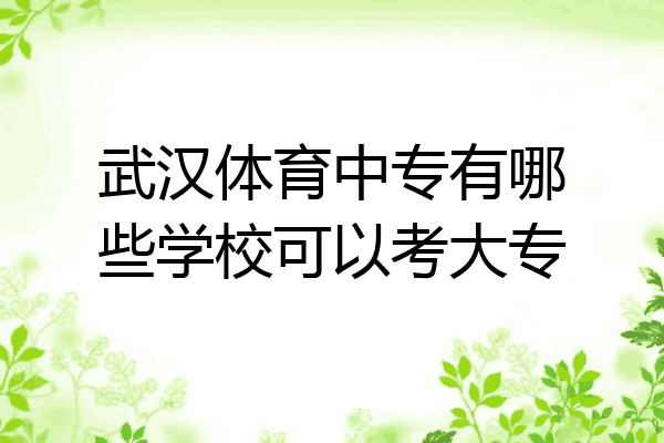 武汉体育中专有哪些学校可以考大专