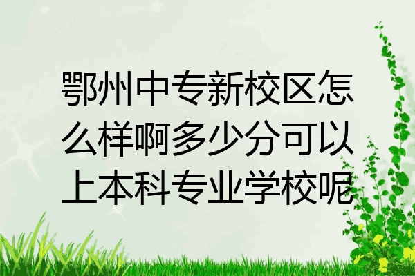 鄂州中专新校区怎么样啊多少分可以上本科专业学校呢