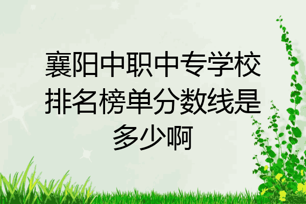 襄阳中职中专学校排名榜单分数线是多少啊