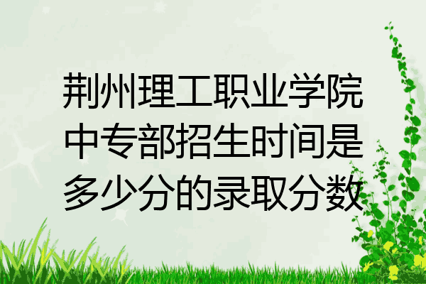 荆州理工职业学院中专部招生时间是多少分的录取分数