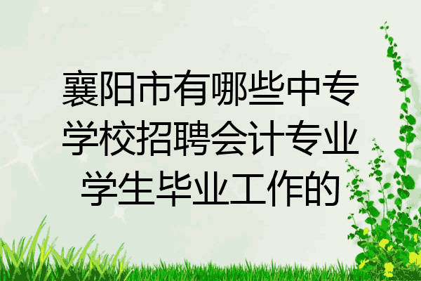 襄阳市有哪些中专学校招聘会计专业学生毕业工作的